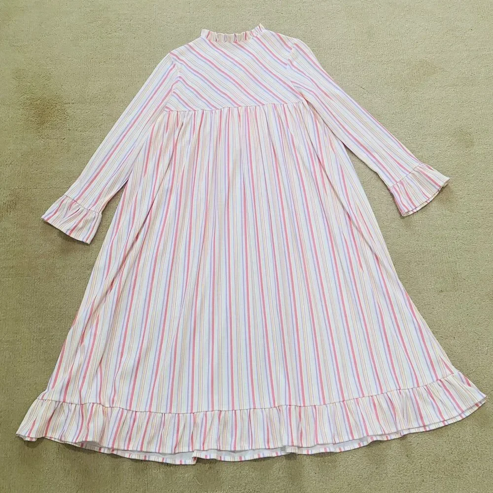 Kit’s Striped Nightie Girls Size M American Girl Pjs Pajama Dress Like Your Doll
